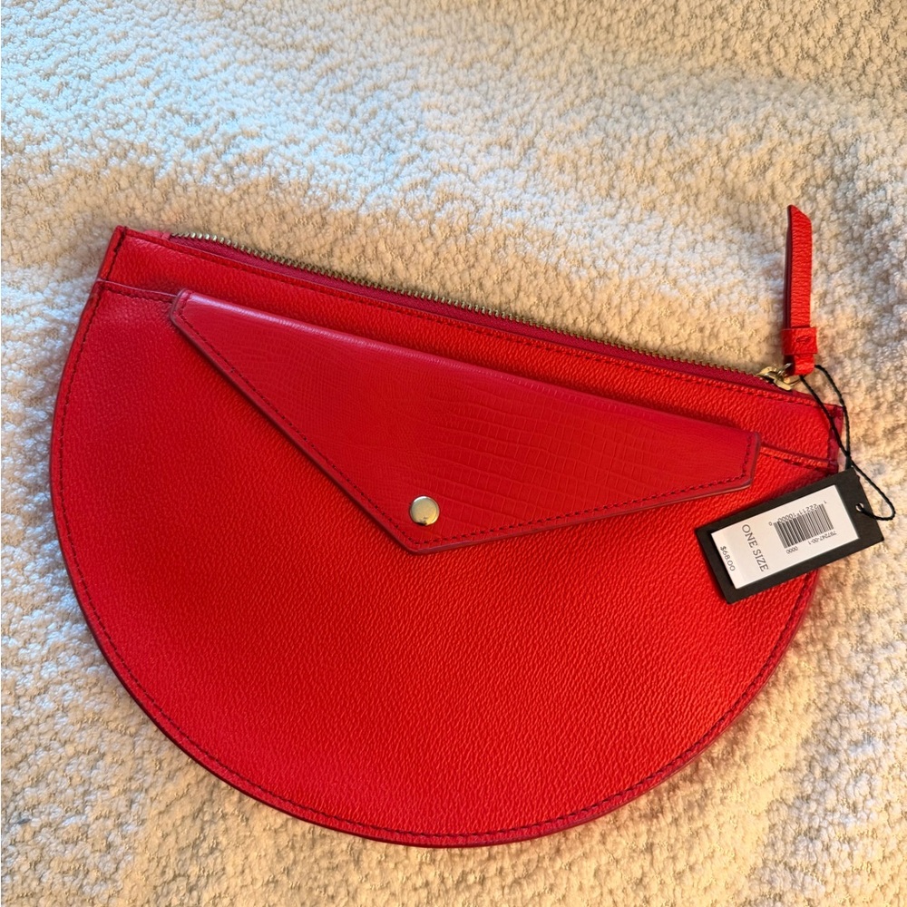 NEW Red Leather Clutch